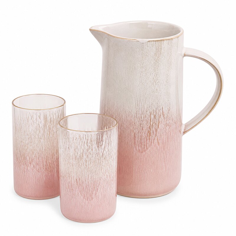 Glass Pitcher & Tumbler Serving Set